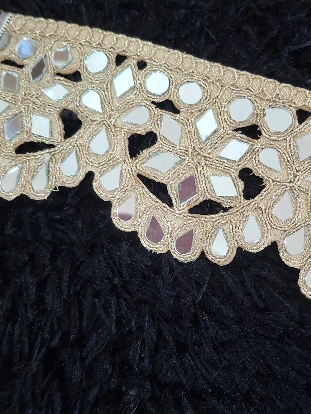Handmade Boho Mirror Lace Fringe Choker Necklace Elegant Women Jewelry Festival - Picture 3 of 5